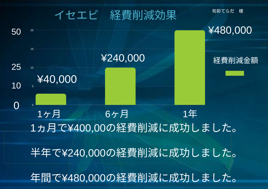 イセエビ　経費削減効果のグラフ